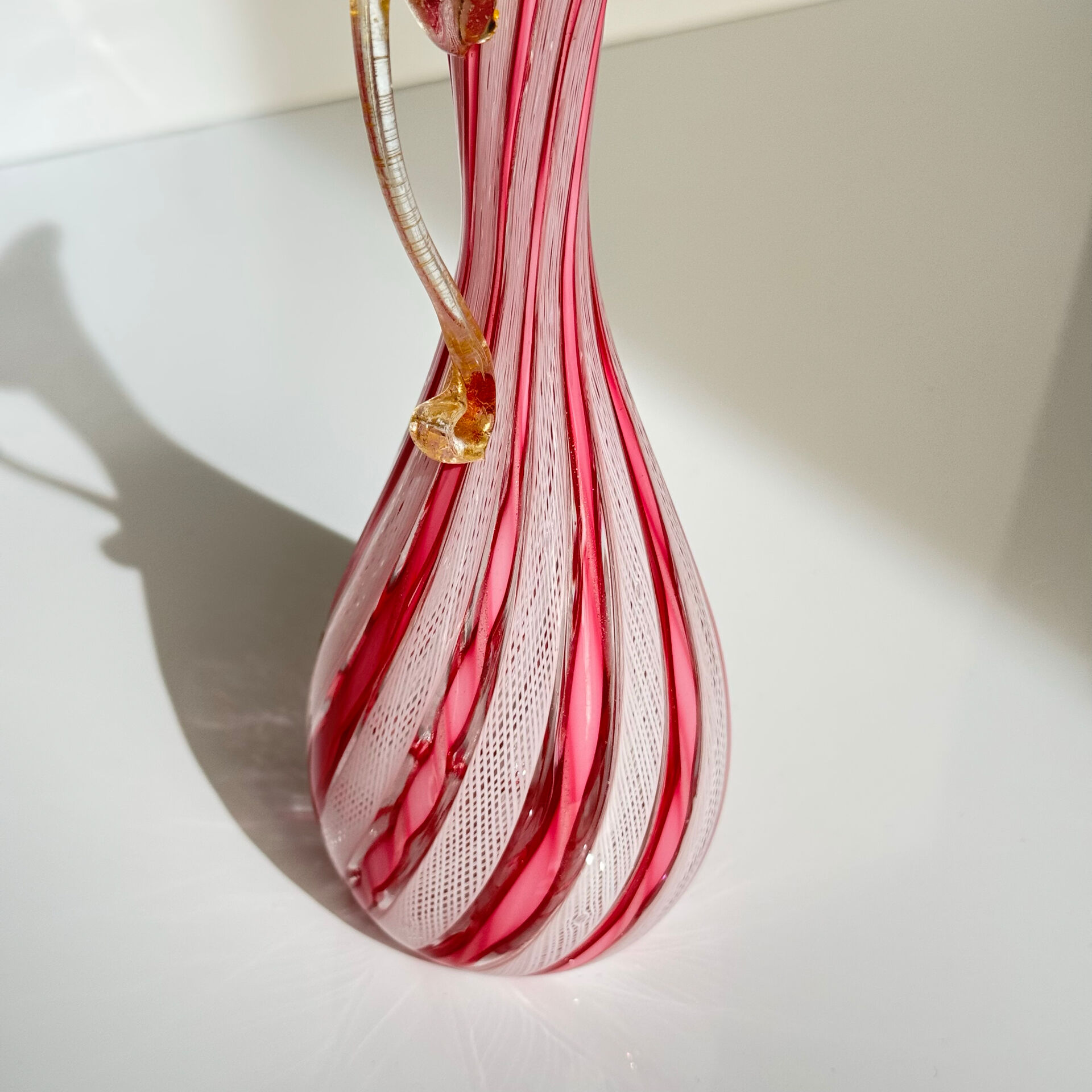 Murano Glass Ewer Vase 1 – Latticino Technique