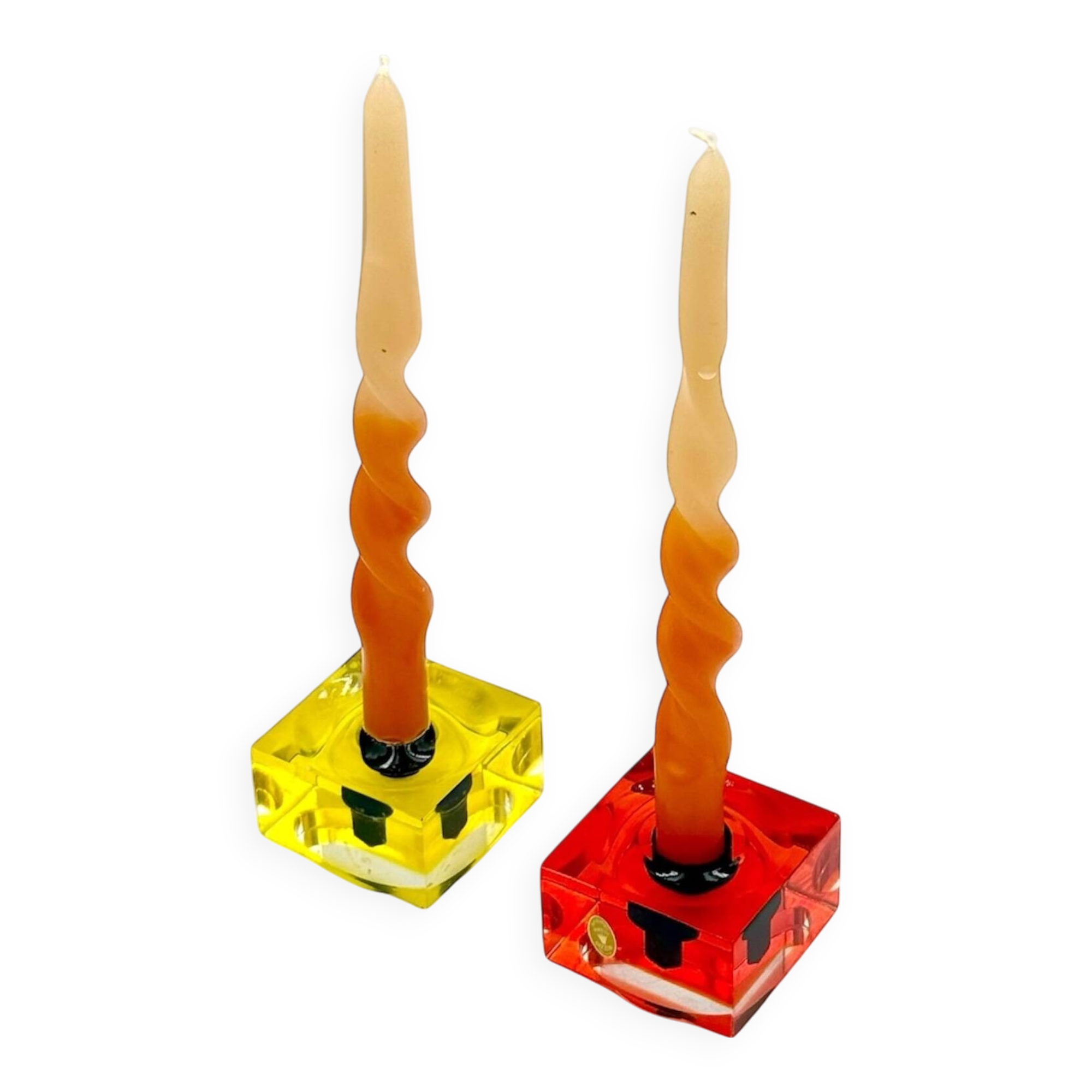 Pair of Candlestick Holders by Luigi Massoni for Fratelli Guzzini, 1970s