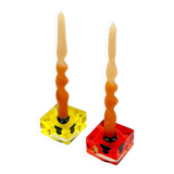 Pair of Candlestick Holders by Luigi Massoni for Fratelli Guzzini, 1970s