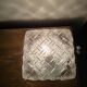 Vintage square ceiling light in woven moulded glass