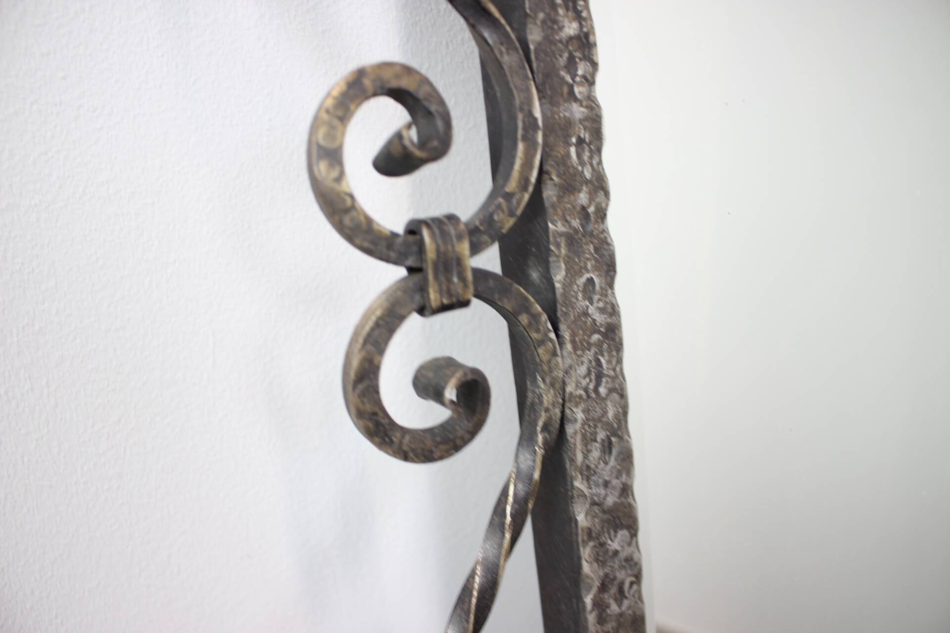 Ornamental wrought iron mirror MOKO Prague, Czechoslovakia, mid-20th century