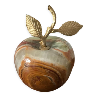 Apple paper press in alabaster and brass