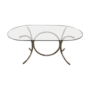 Table verre fumée année 70