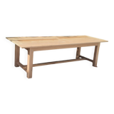 Large solid oak farmhouse table in raw wood