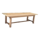 Large solid oak farmhouse table in raw wood