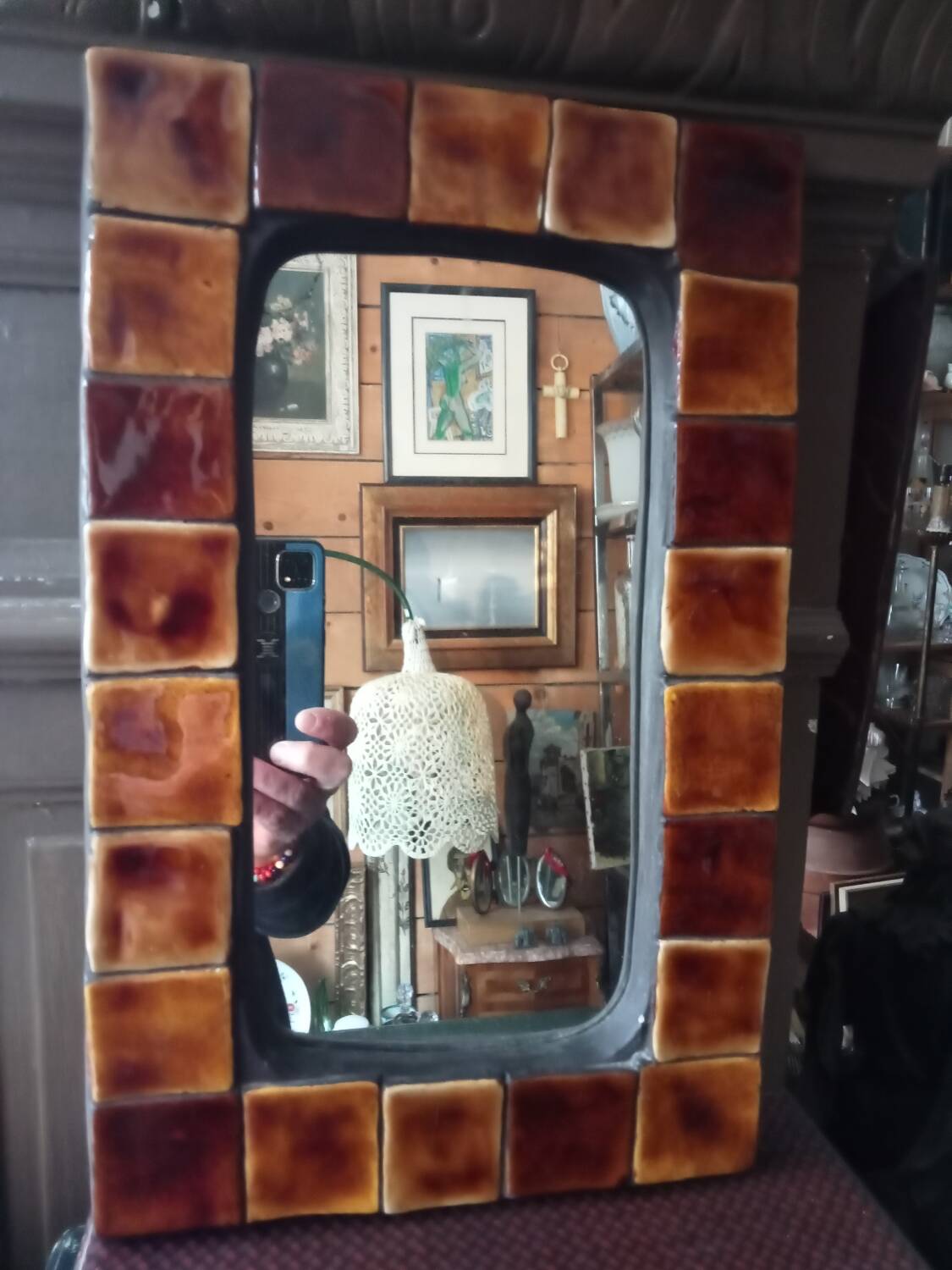 Large Mithé ceramic mirror