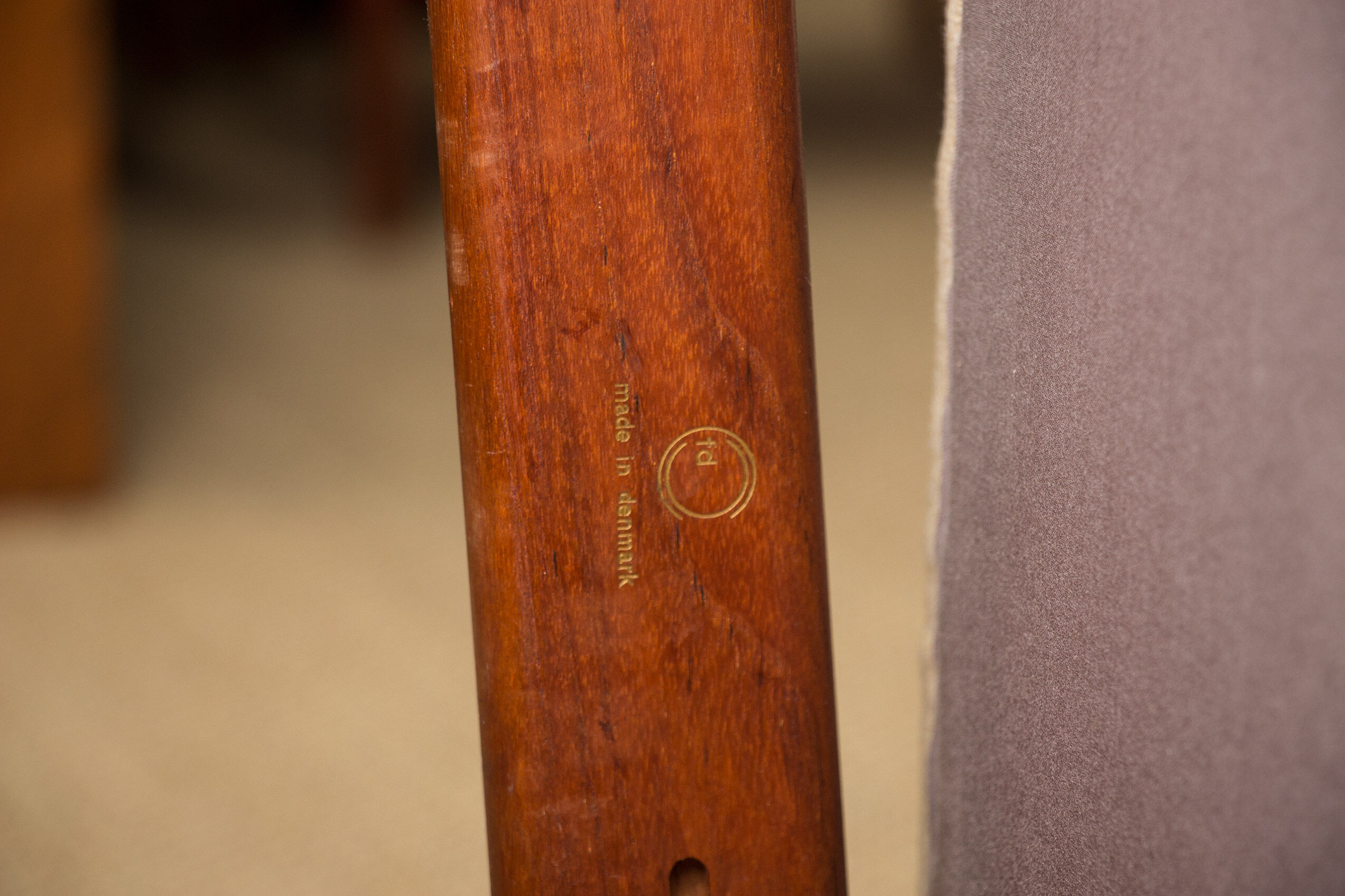 3-seat Danish sofa in teak, brass and fabric model 137-2 by Finn Juhl 1958