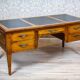 Vintage Grand Ash Prewar Desk with Brass Fillings, 1930s