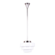 Art Deco Chandelier in Chrome-Plated Steel and Opaline Glass, Czech, 1920s