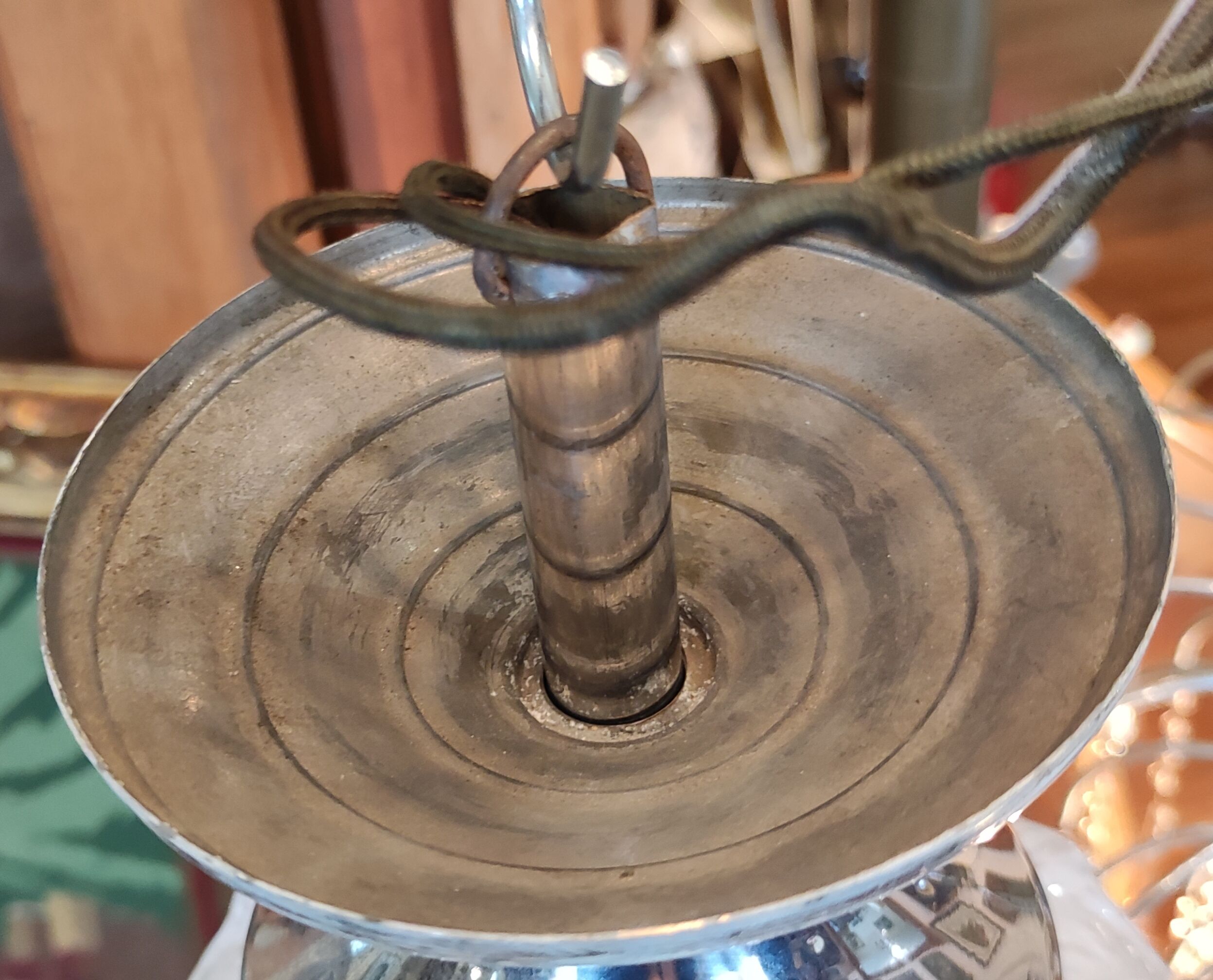 Old suspension globe glass of clichy