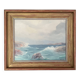 Huile de paysage marin vintage sur carton, signée par Karl Gustav Holmberg 1960