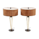 Stiffel Table lamps set Rare with original shade, 1950 USA.