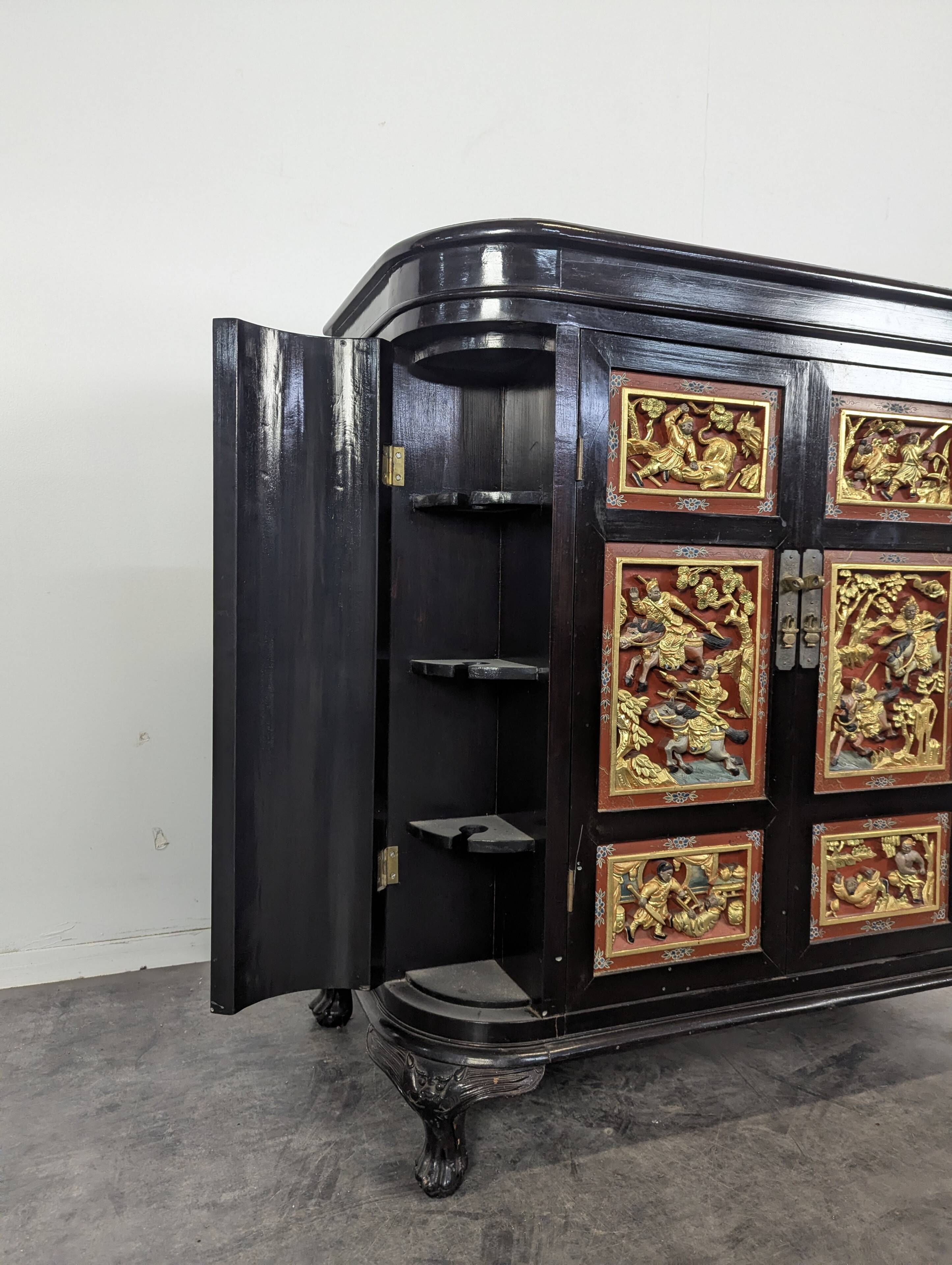 Lacquered Chinese bar cabinet