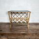 Porte-revue vintage en rotin, tablette vert sauge