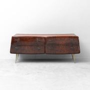 Buffet en bois vintage avec pieds en laiton, design des années 1960