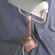 Copper desk lamp and industrial green enamel lampshade 1900