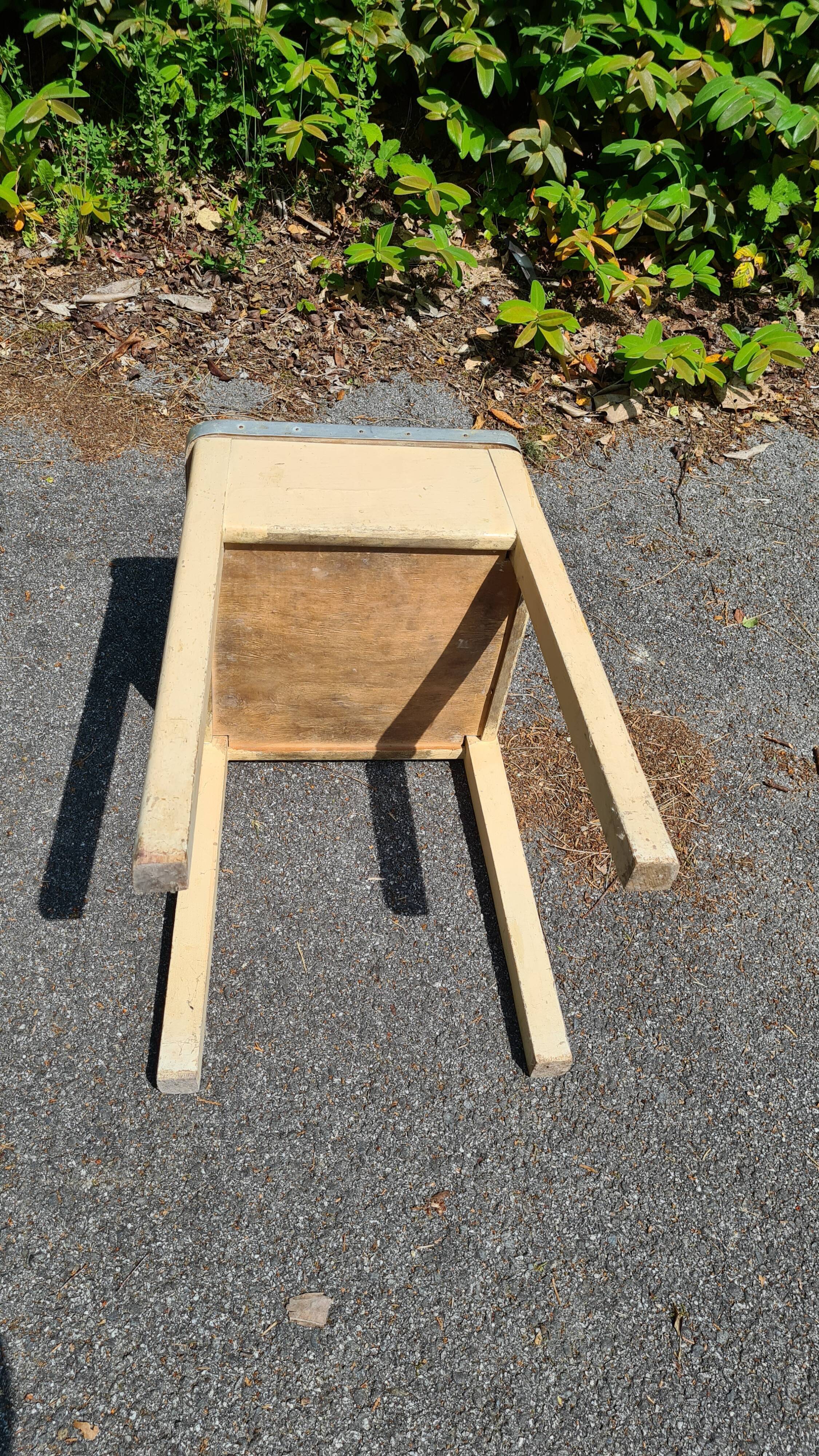 Old stool shoeshine chest / formica / 1950s