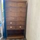 Antique tradesman's cabinet with 12 flap drawers + oak niche - 1930s