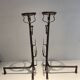 Important Pair of Gothic Wrought Iron Andirons with Fleur-de-Lis