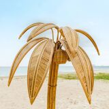 "Palm/coconut tree" floor lamp in rattan