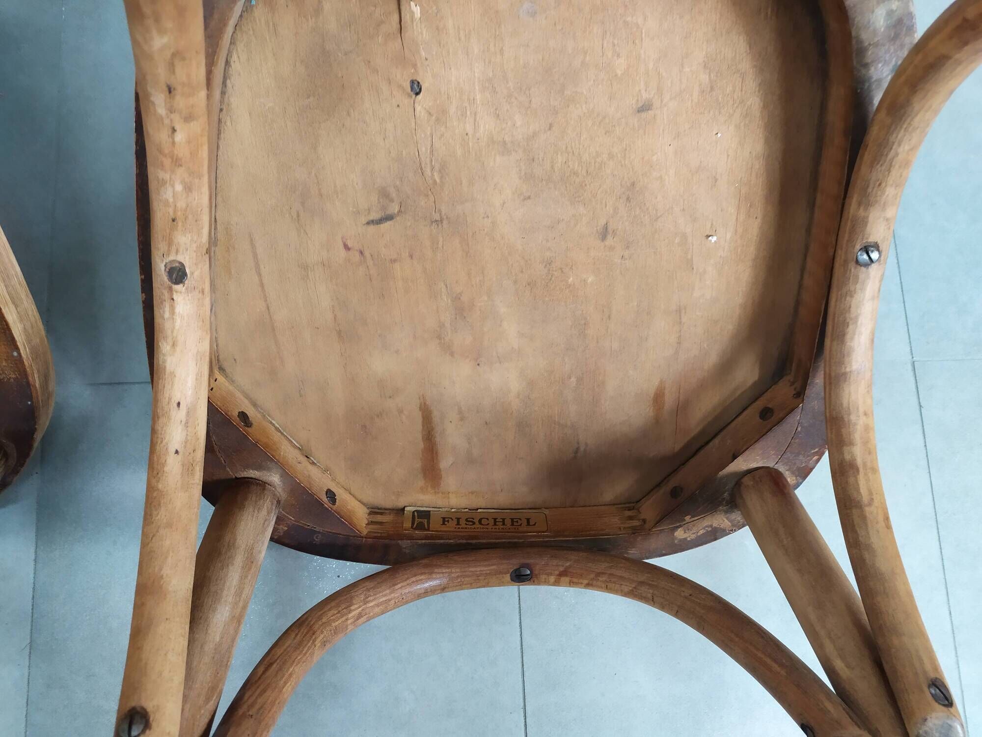 Suite of 6 wooden barhel barel bistro chair