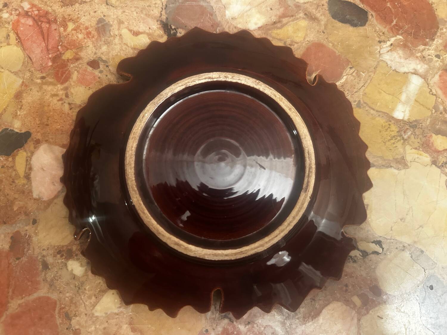 Leaf-shaped ceramic catchall from the 1960s.