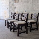 Set of 6 chairs with a design inspired by Guillerme and Chambron