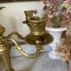 Antique 5-light brass candlestick