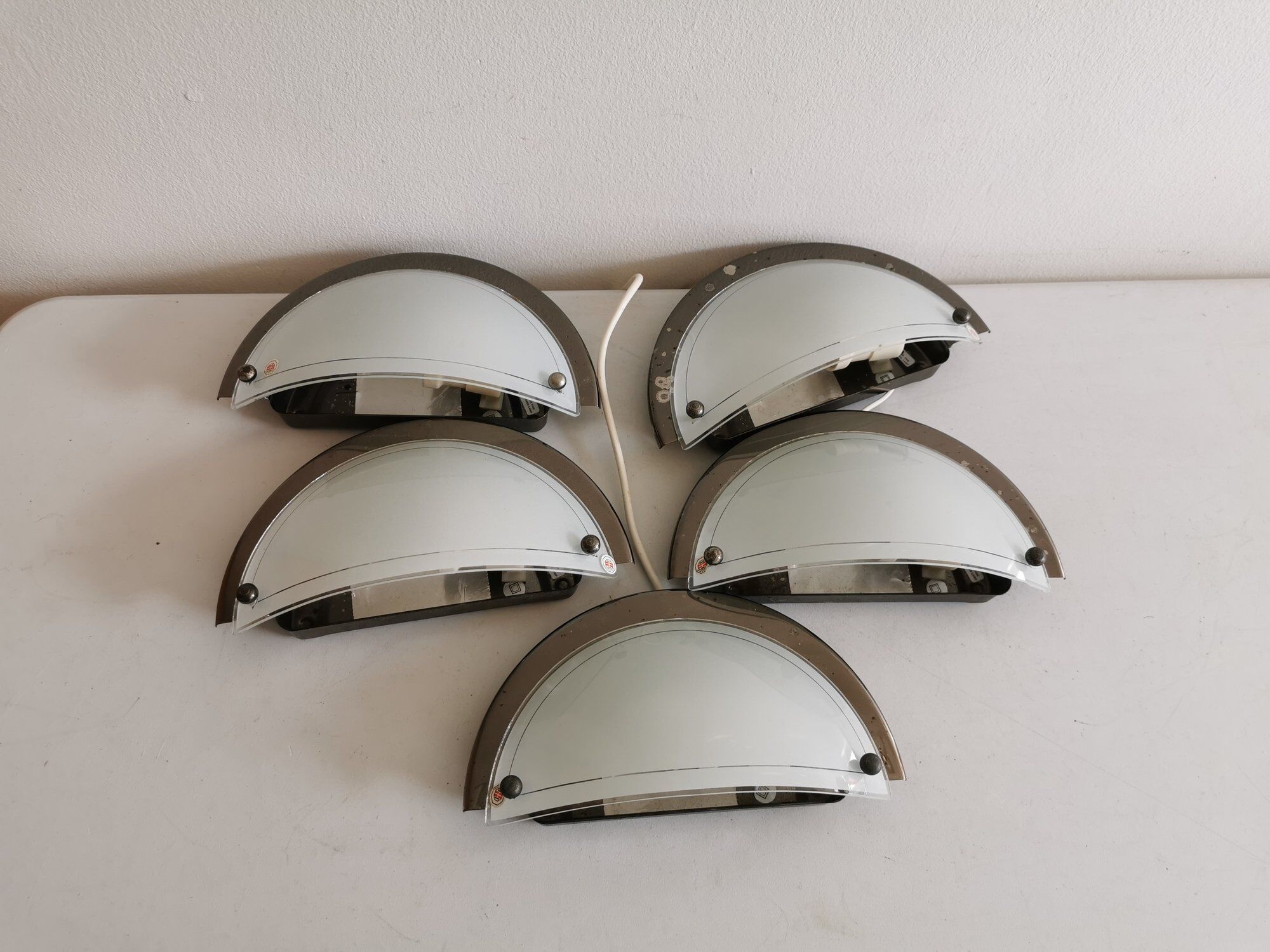 Set of 5 Danish Odreco wall lamps 80s 90s