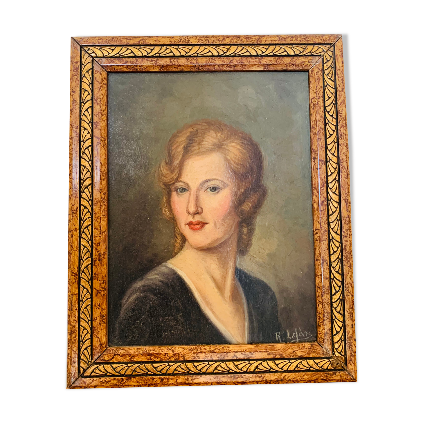 Portrait painting of a woman by R.Lefèvre