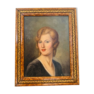 Portrait painting of a woman by R.Lefèvre