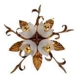 Gold plated XL ceiling lamp or wall lamp from Italy, 1970s