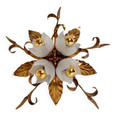 Gold plated XL ceiling lamp or wall lamp from Italy, 1970s