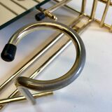 Galvano brass swivel mirror coat rack 1963