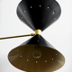 Suspension with 8 brass lights and Black lampshade