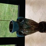 Vase amphore en barbotine, céramique émaillée de style vallauris vintage