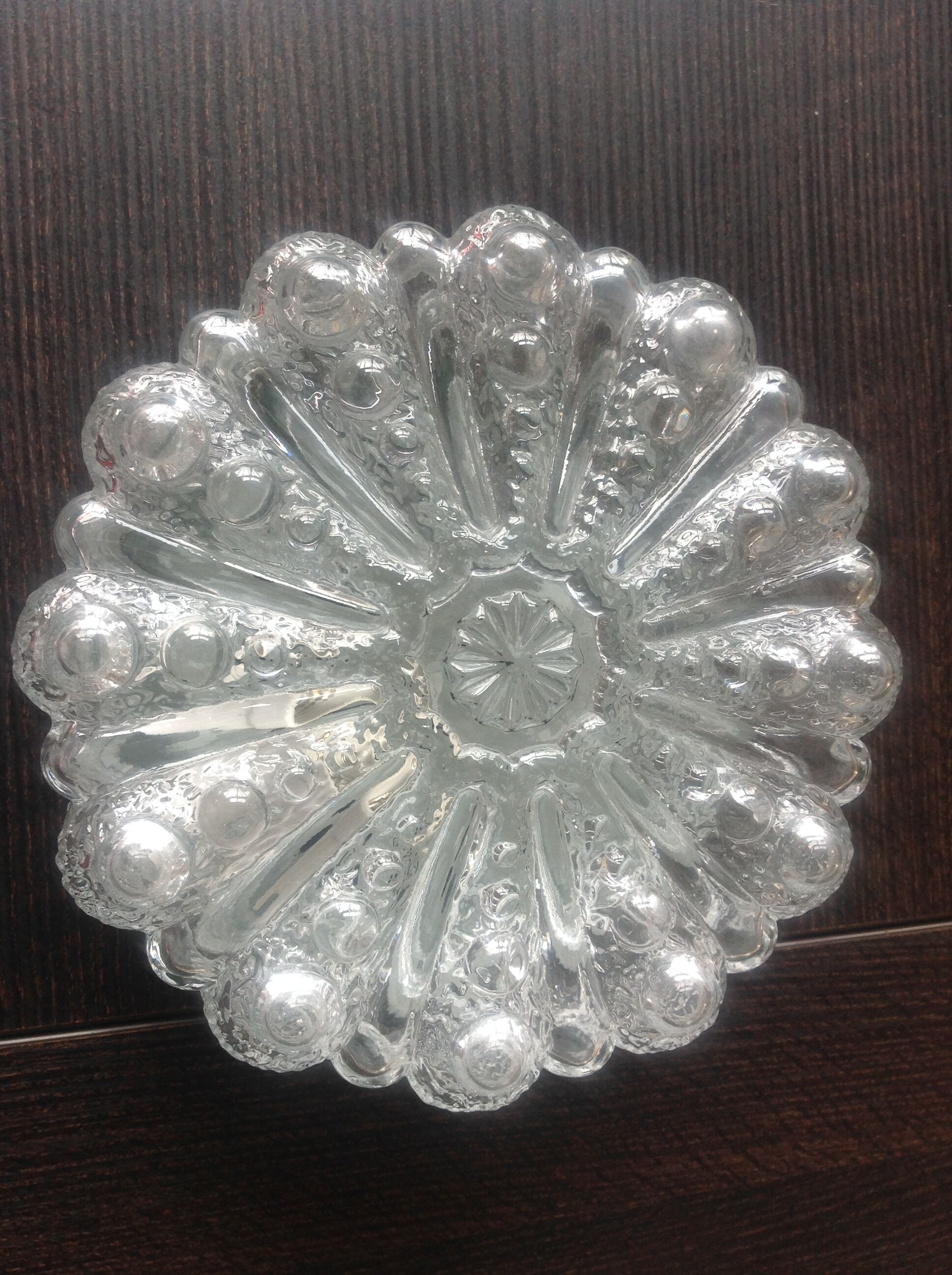 Bulled glass ceiling lamp, vintage 60/70s