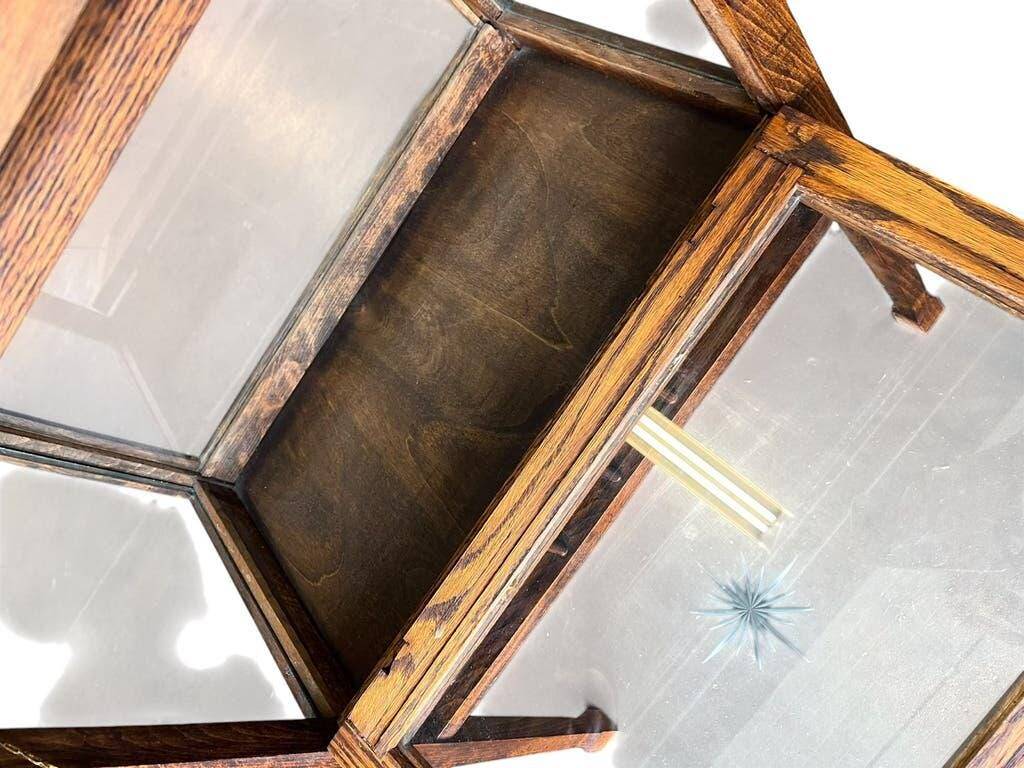 Vitrine / meuble à thé / meuble vitrine vintage en bois
