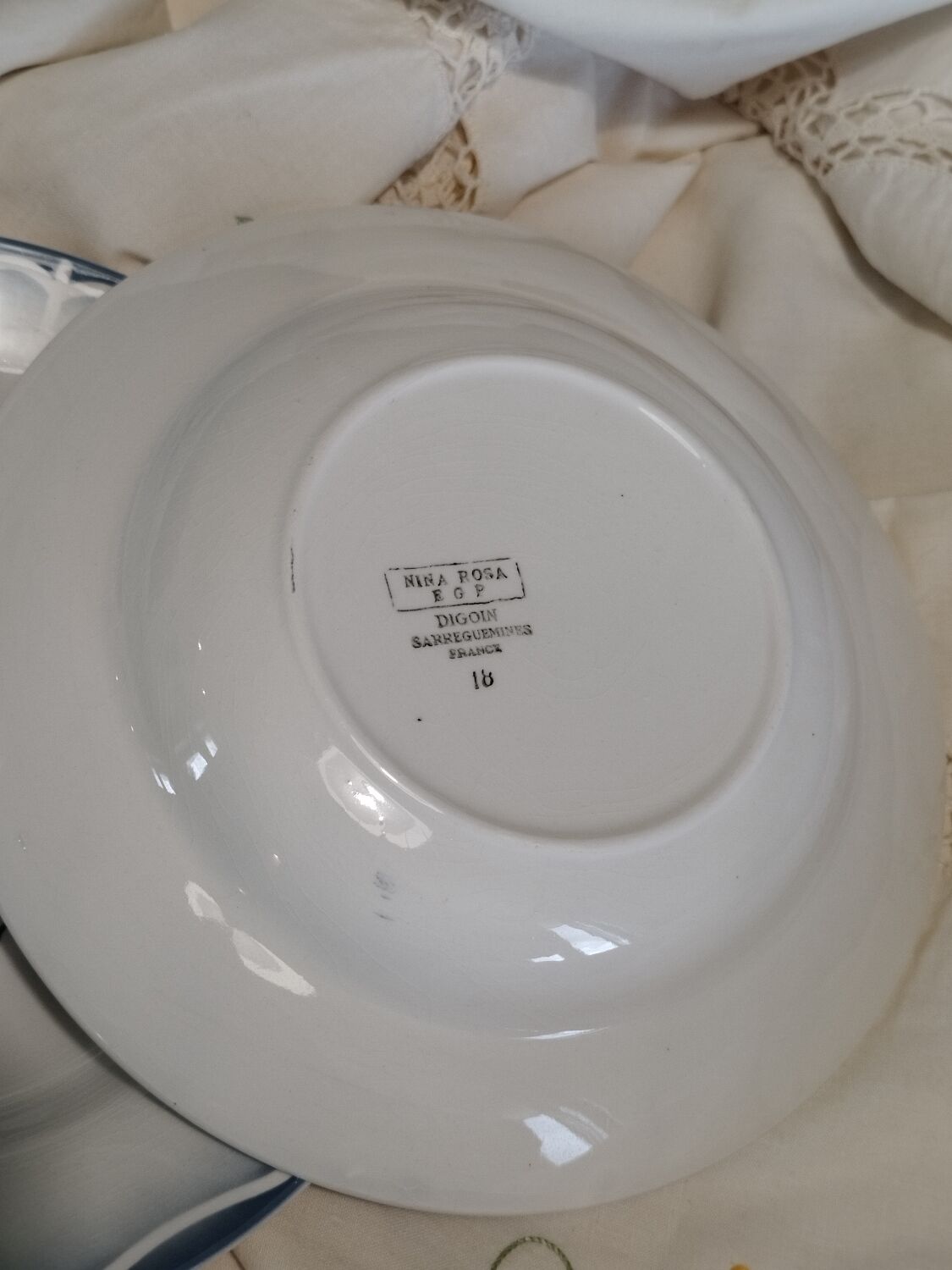 Due soup plates Nina Rosa Digoin Sarreguemines
