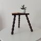 Vintage turned wooden tripod stool