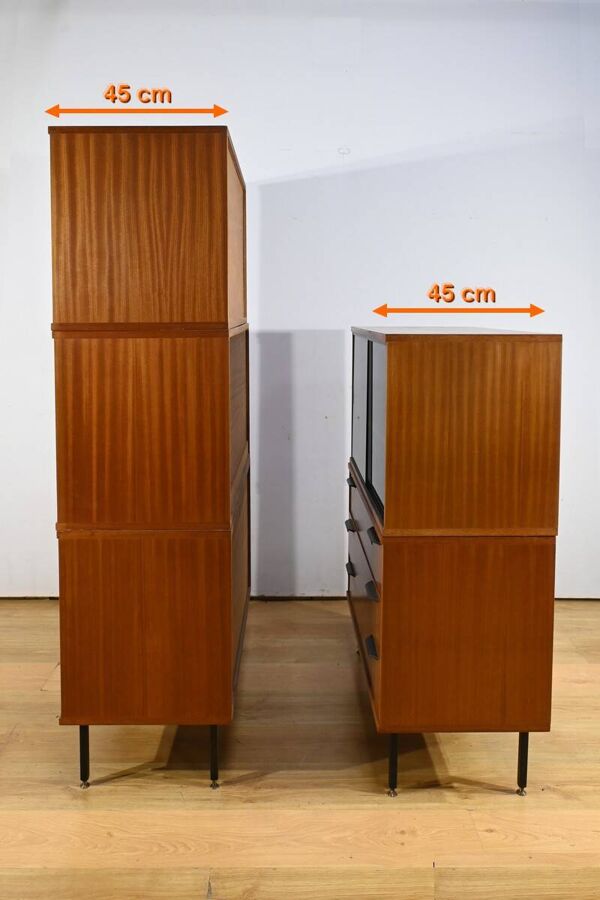 Meuble Modulable en Acajou, époque Modernisme – 1960