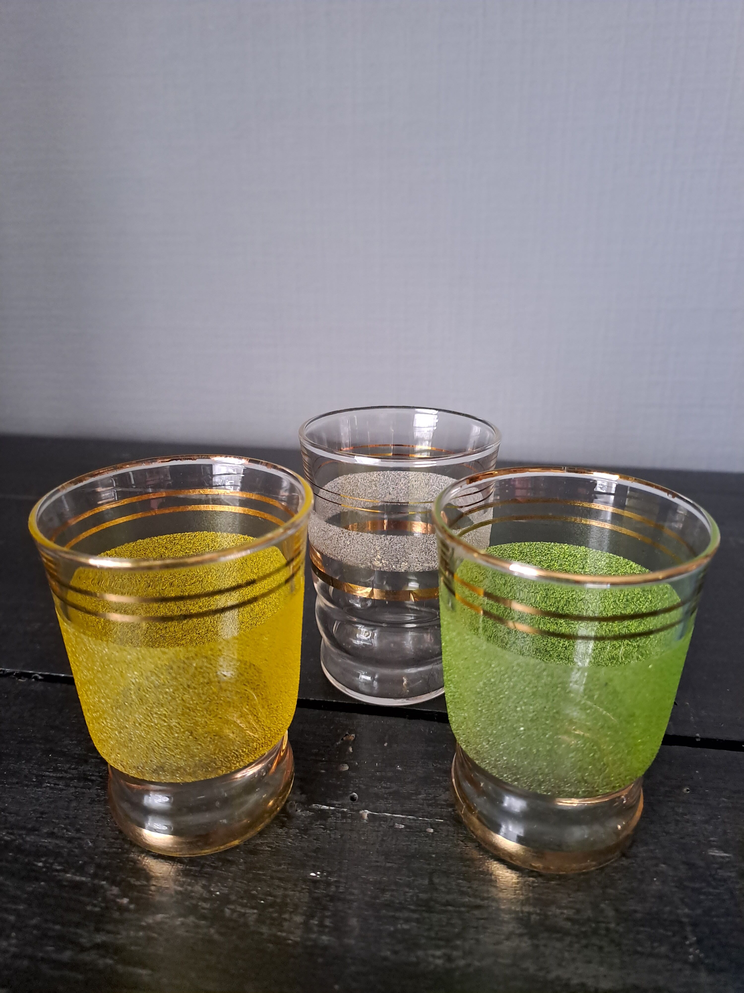 Suite of 6 granite glasses