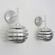 Pair of brushed aluminum Mercury wall lights by Eglo 90s