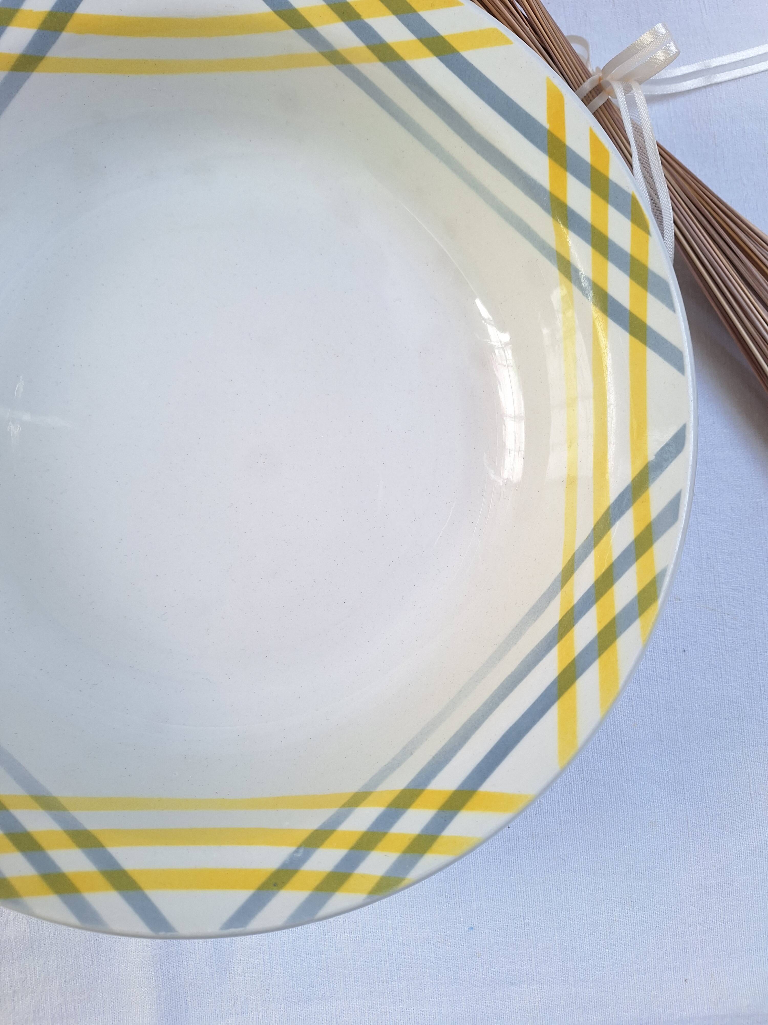 Plat creux Moulin des Loups jaune et gris