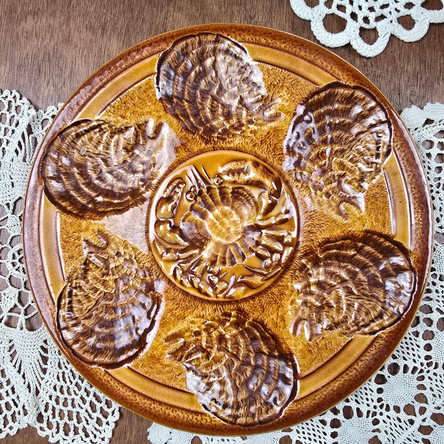 Oyster service Atelier du Revernay France – Vintage Barbotine