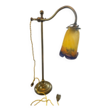 Art Deco desk lamp in brass and glass paste "Muller Frères"