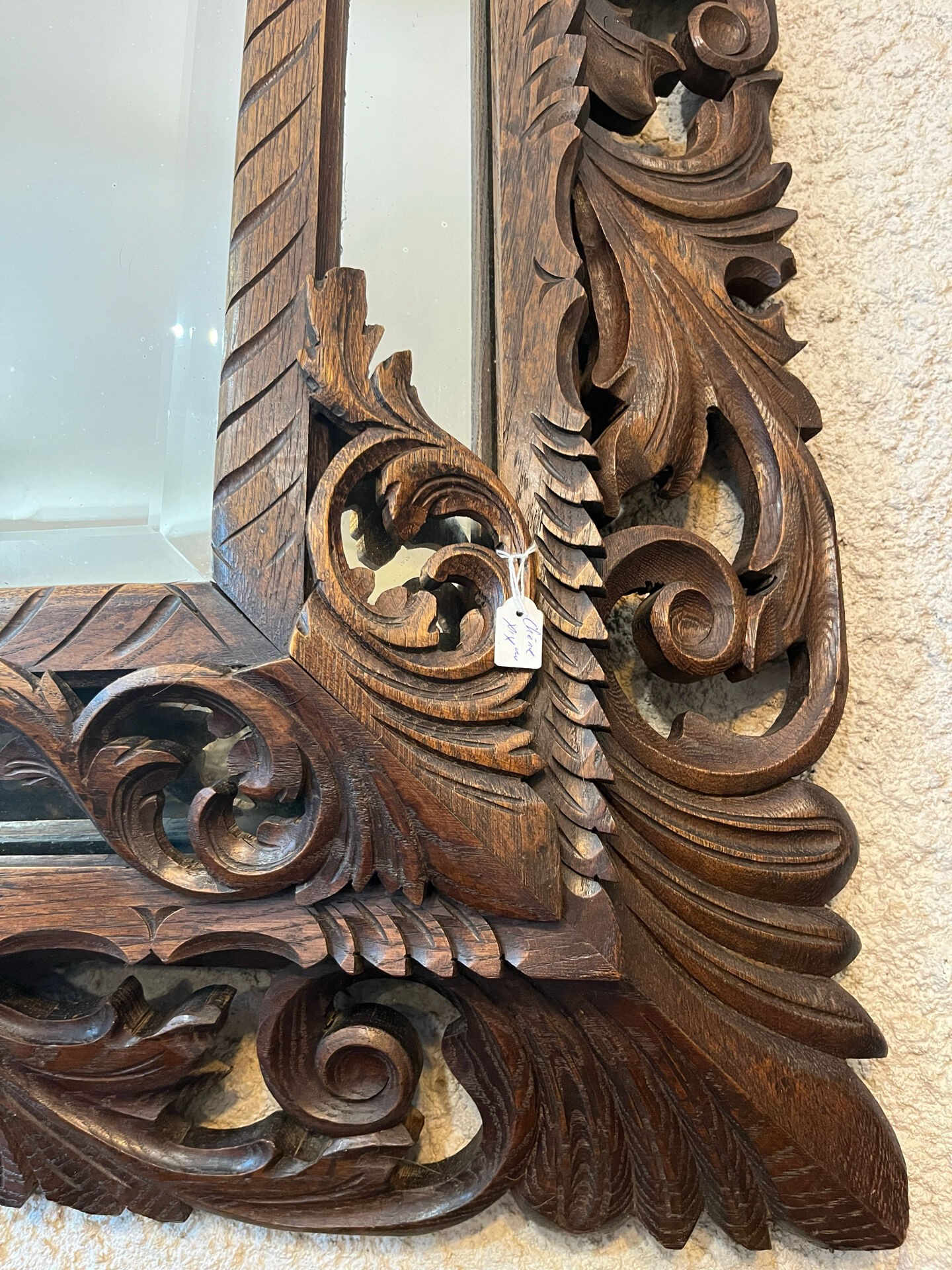 Miroir ancien chêne sculpté - Style Henri II