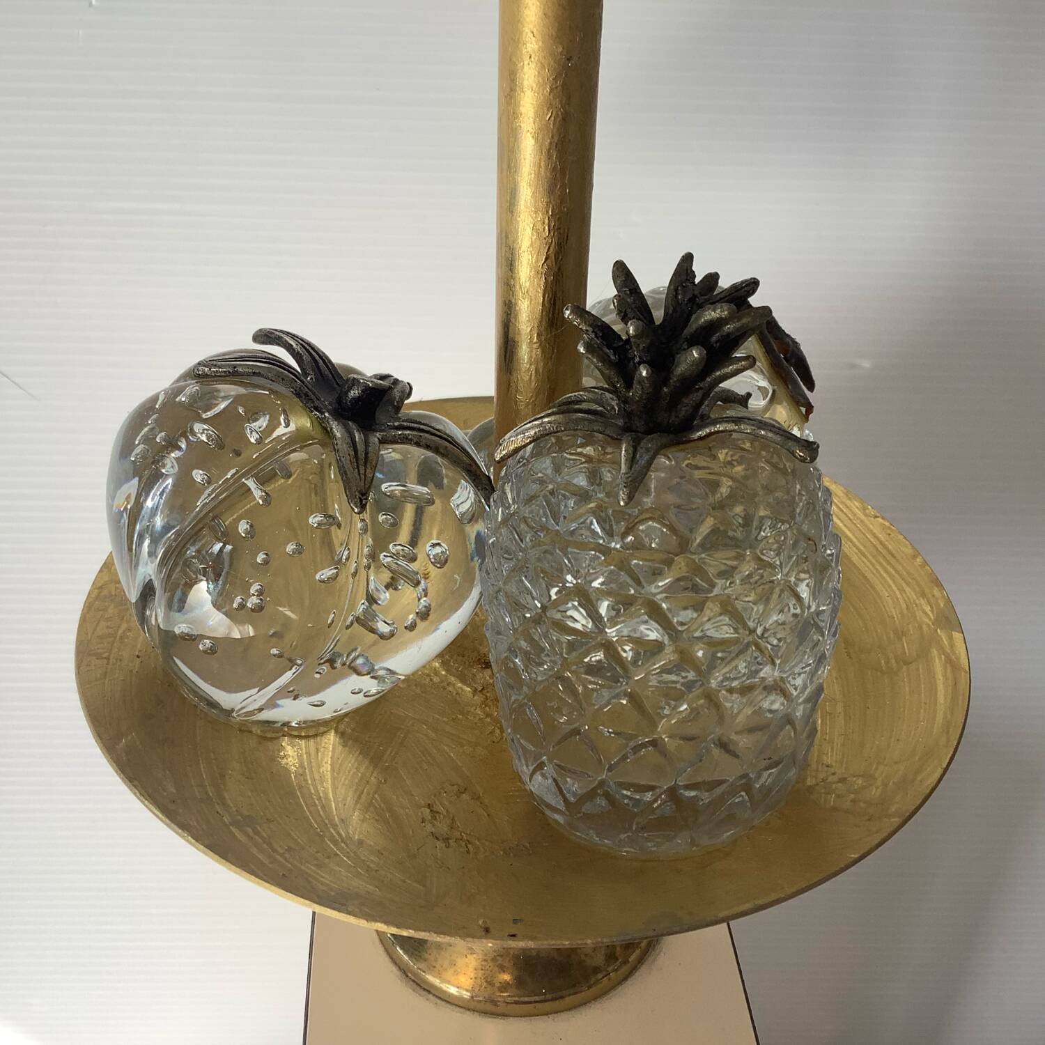 Le Dauphin Pair of Frugiere Lamps 1960-1970 Fruit Crystal Hollywood Re