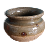 Signed stoneware mustard pot