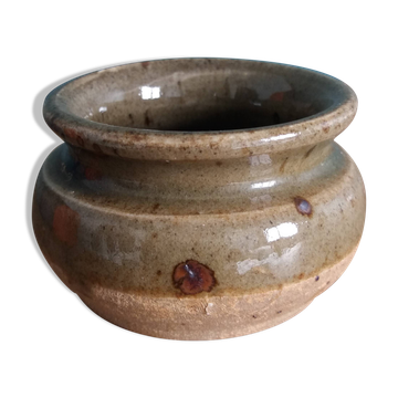 Signed stoneware mustard pot